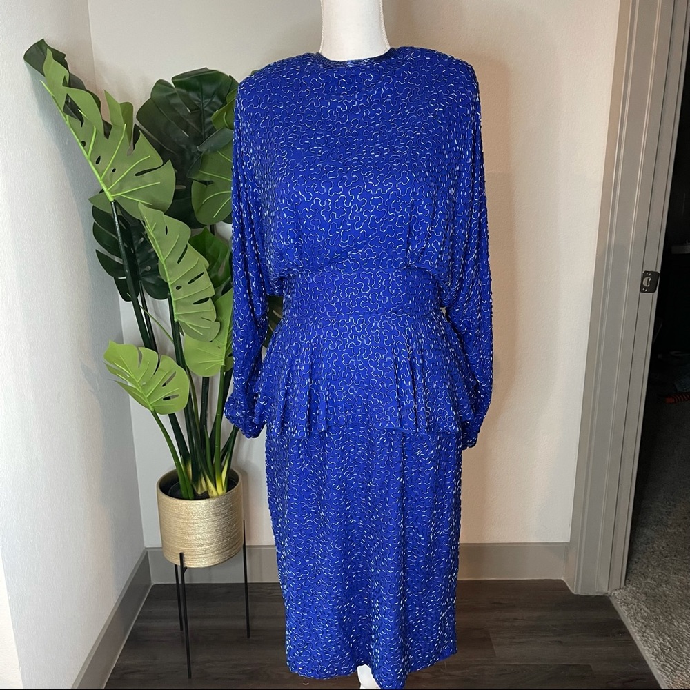 Vintage Lillie Rubin Dress, Fully Beaded Skirt Set, Two Piece, Evening Dress